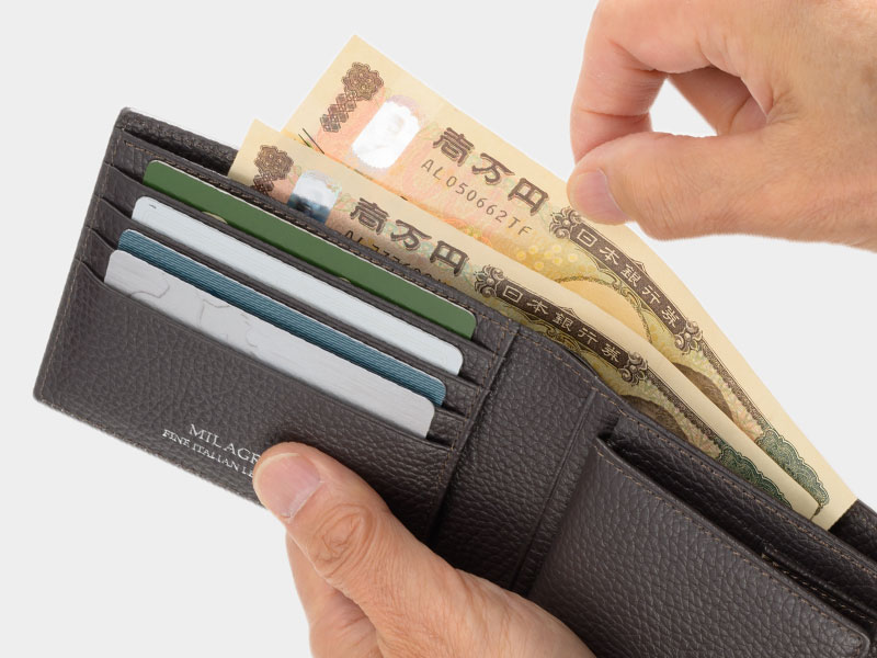 MILAGRO・イタリアンシュリンクレザー・2つ折り財布