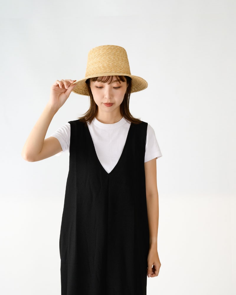 田中帽子店 Marga（マルガ）麦わらツバ長ハット