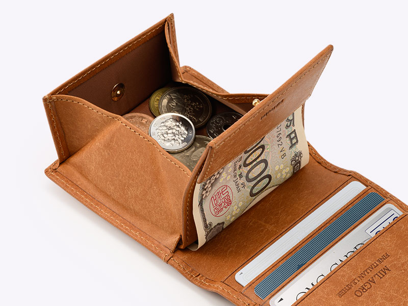 MILAGRO・イタリアンエイジングレザー・薄型コンパクト財布