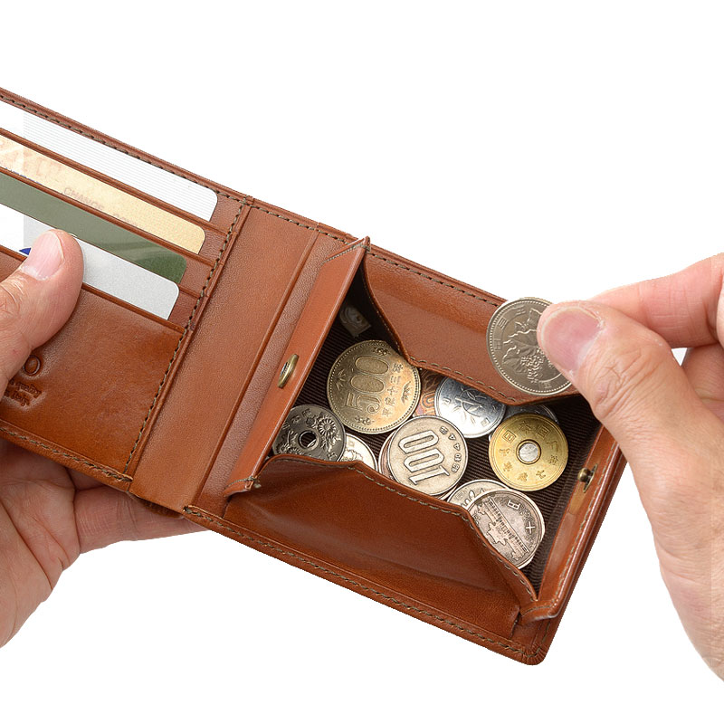 MILAGRO・イタリアンレザー2つ折り財布 BOX小銭入れ付き