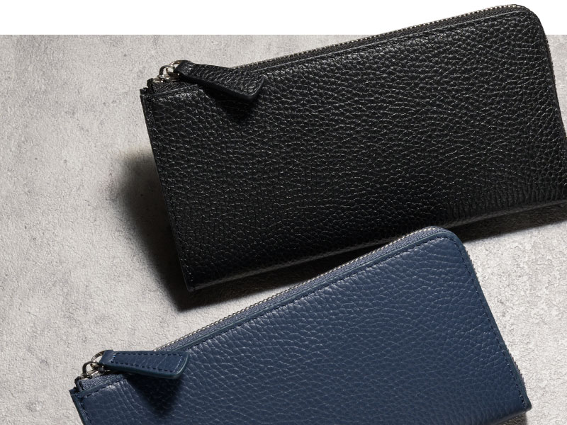 MILAGRO・イタリアンシュリンクレザー・Ｌ字ファスナースリムウォレット