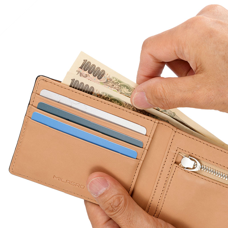 姫路産オイルレザー スマートウォレット 小銭入つき