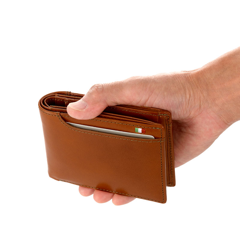 MILAGRO・イタリアンレザー2つ折り財布 BOX小銭入れ付き