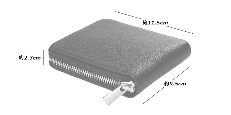 MILAGRO 姫路産ヌメゴート・ラウンドファスナー2つ折り財布