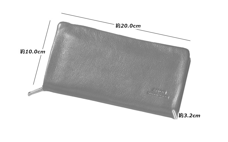 ANON・ゴートレザー・袋縫いラウンドファスナー長財布